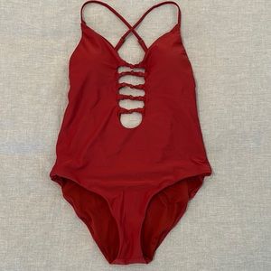 NWOT BCA by Rebecca Virtue One Piece Swimsuit. Size M. Color Rust.